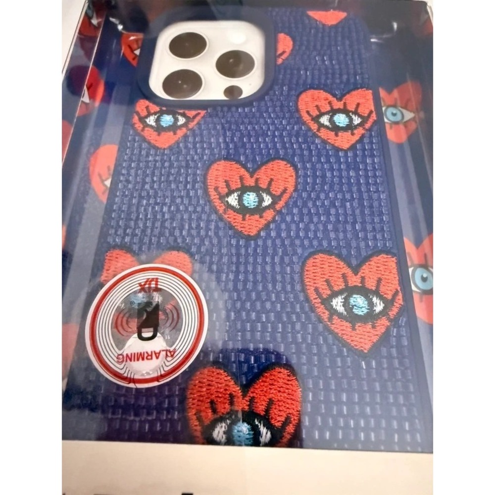 MVMT Hearts Eye Beaded iPhone 16 Pro Max Case Limited Edition Navy Red NWT - Picture 3 of 5